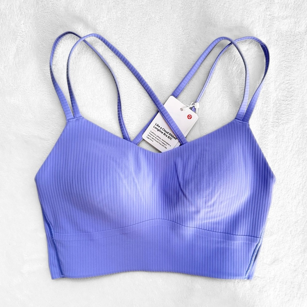 NWT Lululemon Like a Cloud Ribbed Longline Bra - Dusty Lilac – Size 4 (B/C)